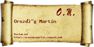 Ország Martin névjegykártya