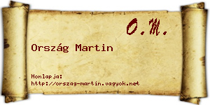 Ország Martin névjegykártya