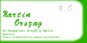 martin orszag business card